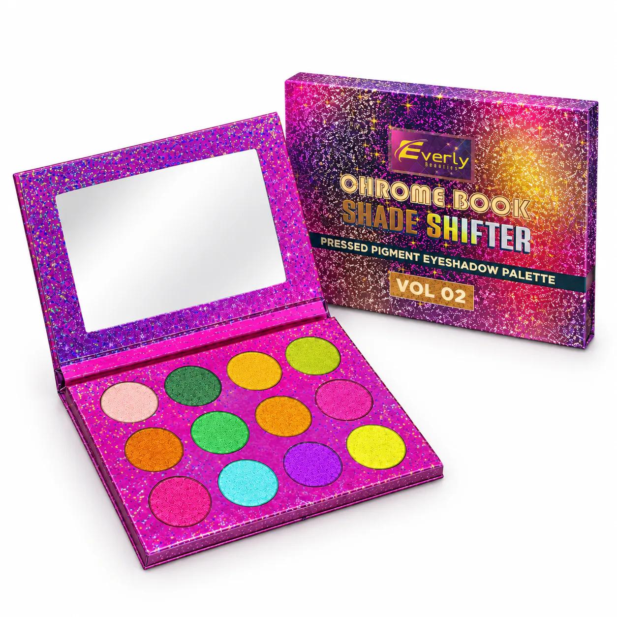 Everly Beauties 12colors Chrome Book Shade Shifter Volume 2 Multichrome Eyeshadow Palette — Default