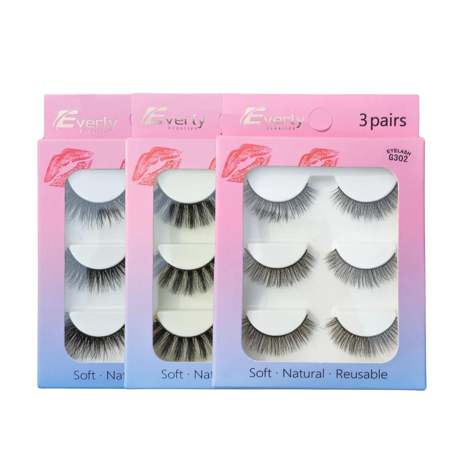 Everly Beauties G300 Series 3pairs False Eyelash Set