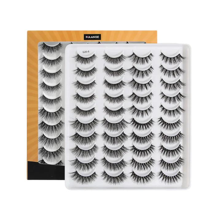 MAANGE 20pairs False Eyelash Box – Golden — Default