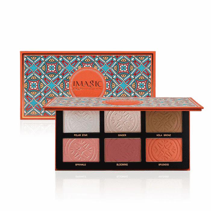 IMAGIC Comprehensive 6 Colors Blush, Highlighter and Contour Palette — Default
