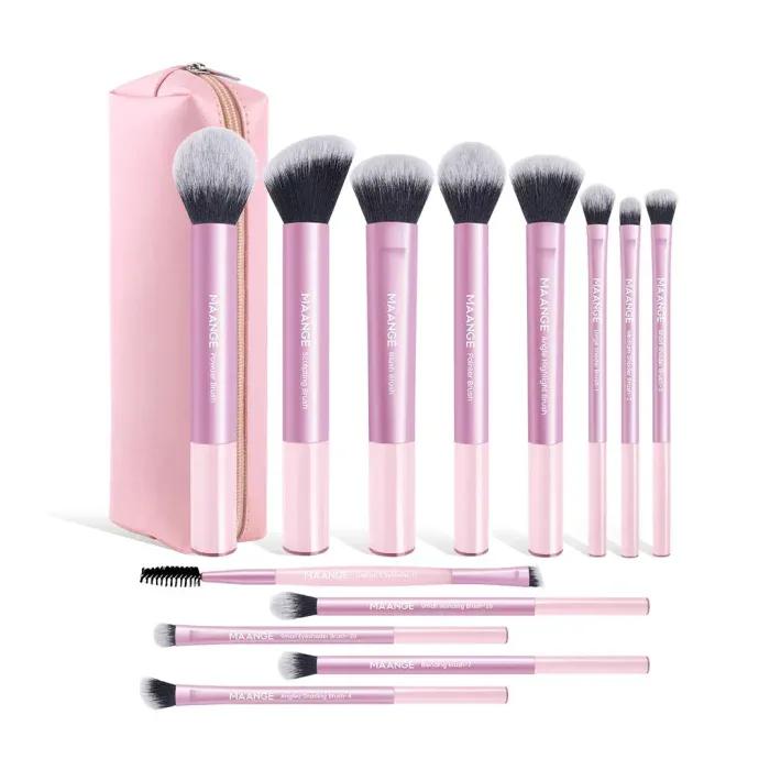 MAANGE 13pcs Professional Makeup Brush With Bag - Pink — Default