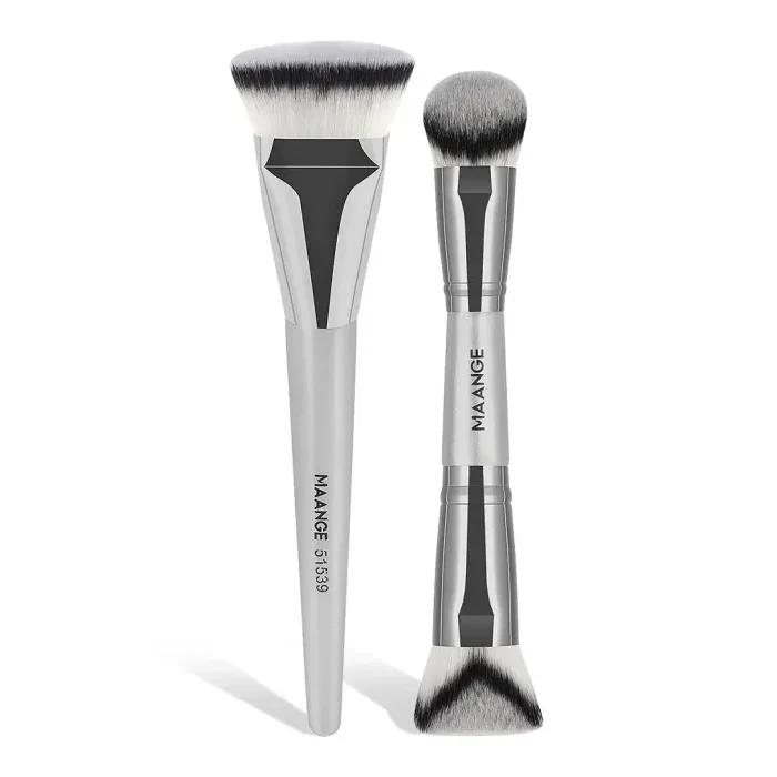 MAANGE 2Pcs Professional Makeup Brush Set - SIlver — Default