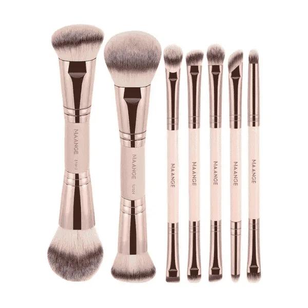 MAANGE 7pcs Professional Face & Eye Brush Set – Pink — Default