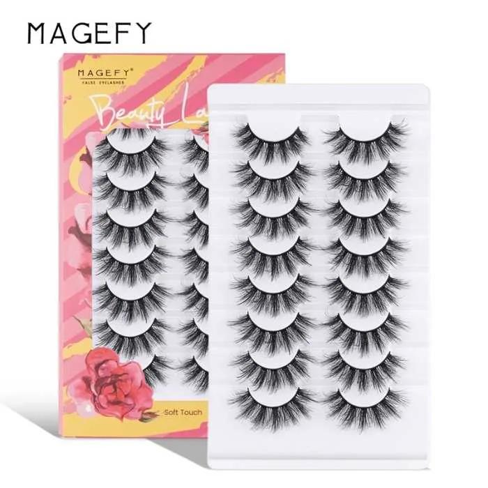 Maange Magefy 8Pairs 3D False Eyelashes Set – Pink Floral Box — Default