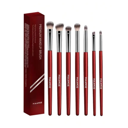MAANGE 7Pcs Professional Eye Makeup Brush Set - Red