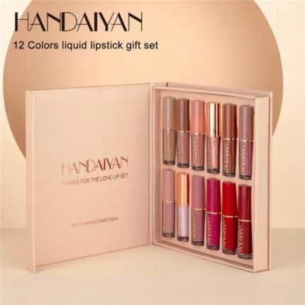 HANDAIYAN 12 pieces/set Matte Lipstick Set - Easy to use long-lasting waterproof moisturizing non-stick liquid lipstick sexy lip makeup