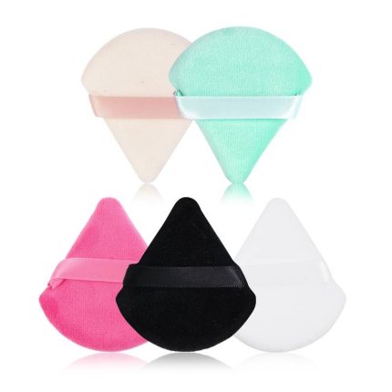 MAANGE 5Pcs Tringle Powder Puff Set - Soft, Reusable & Perfect for Loose Powder, Setting Makeup, and Contouring