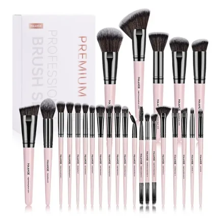 MAANGE 25Pcs Professional Makeup Brushes Set with Box - Pink