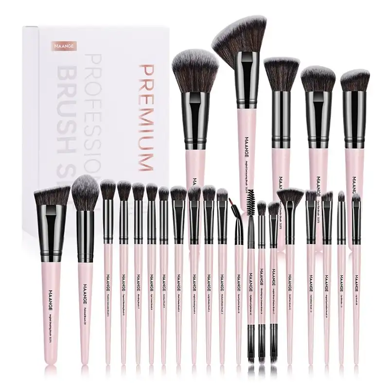 MAANGE-25Pcs-Professional-Makeup-Brushes-Set-with-Box-Black