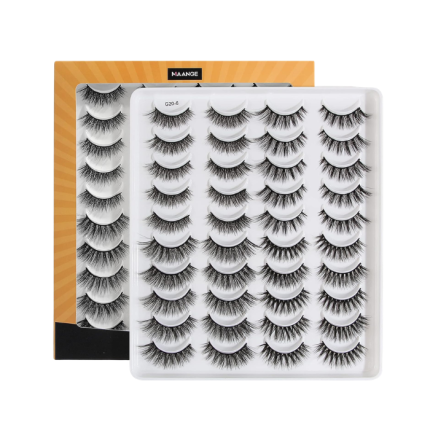 MAANGE 20pairs Flase Eyelash Box - Golden
