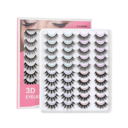 MAANGE 20pairs Flase Eyelash Box - Pink