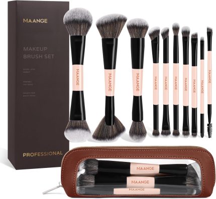 Maange 10Pcs Double Head Brush Set with Bag