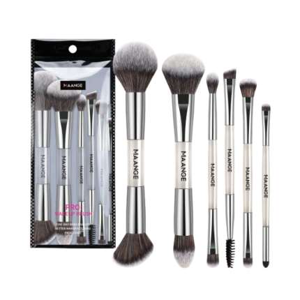 MAANGE 6pcs Professional Makeup Brush Set - Silver